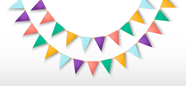 Triangle Party Garland with Ornaments – Free Download Stock Photo