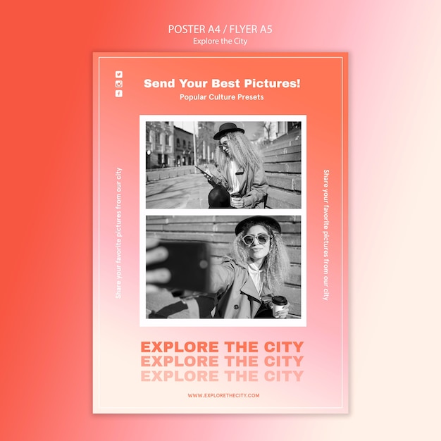 City Poster Print Template – Free Download