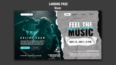 Music Landing Page Design Template – Free Download