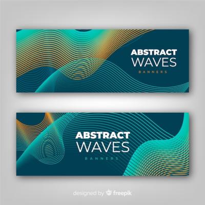 Abstract Wavy Shape Banner Set – Free Download