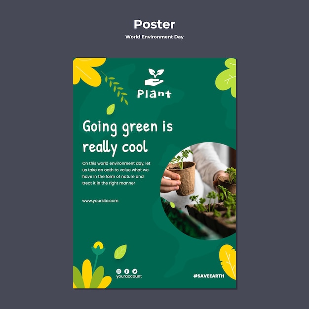 Vertical Poster Template for World Environment Day – Free Download