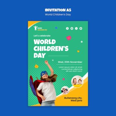 World Children’s Day Invitation Template Design – Free Download