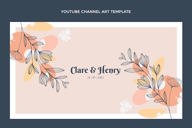 Hand Drawn Wedding YouTube Channel Art – Free Download