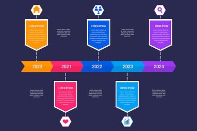 Timeline Arrow Design for Text Infographics – Free Download