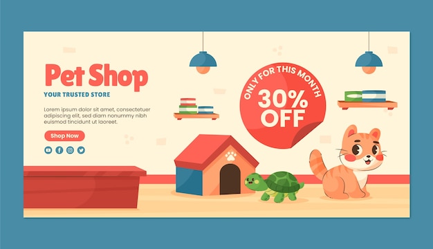 Pet Shop Sale Banner Template – Free Download