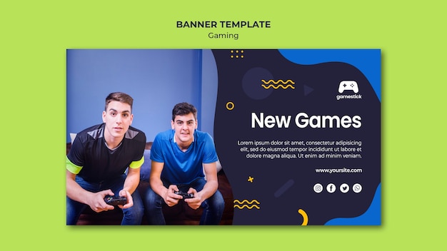 Video Game Horizontal Banner Template – Free Download