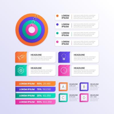 Gradient Infographic Element Collection – Free Download