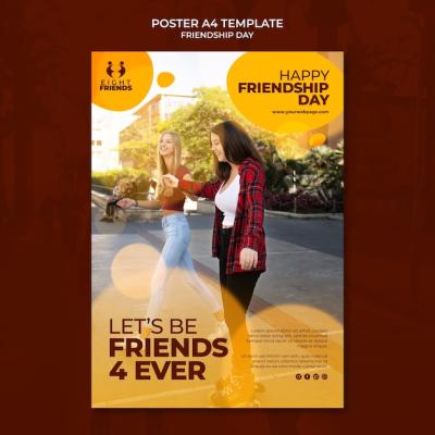 Friendship Day Poster Template Design – Free Download