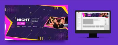 Flat Design Night Club YouTube Channel Art – Download Free Stock Photo