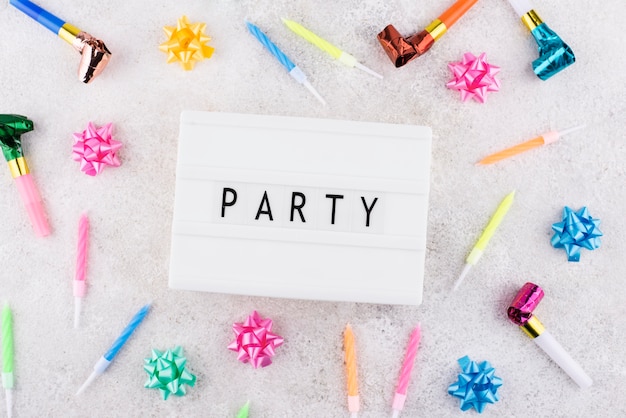 Party Message on Lightbox Arrangement – Free Download