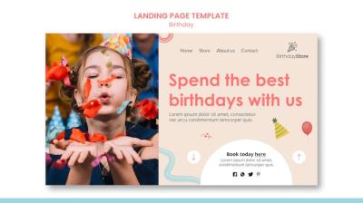 Birthday Landing Page PSD Template – Free Download