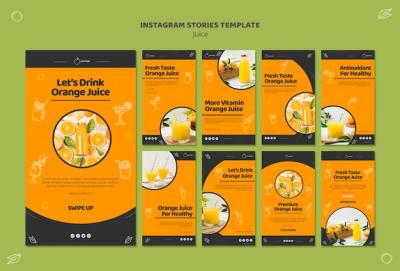 Instagram Stories Collection for Orange Juice – Free Download