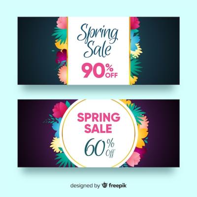 Flat Spring Sale Banner – Free Download