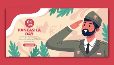 Flat Pancasila Day Horizontal Banner Template – Free Download