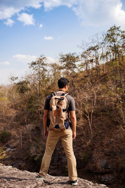 Hiker Standing at Valley – Free Download