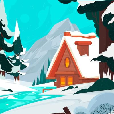 Flat Illustration for Wintertime Season – Free Download Stock Photo