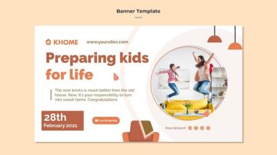 Horizontal Banner Template for Your New Family Home – Free Download