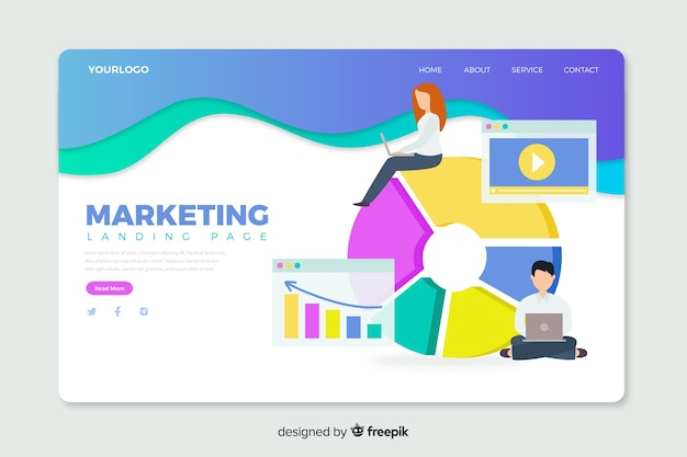 Corporative Landing Page Web Template for Marketing Agencies – Free Download