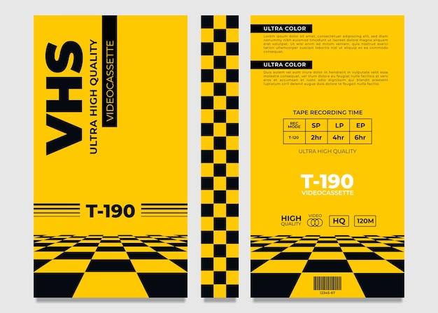 VHS Cover Template in Flat Design – Free Download