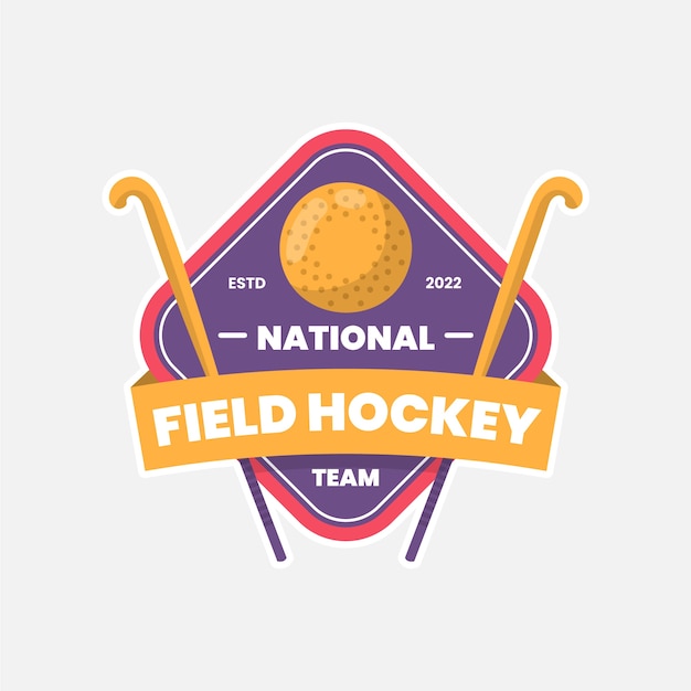 Flat Design Hockey Logo – Free Download