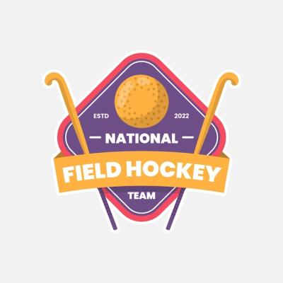 Flat Design Hockey Logo – Free Download