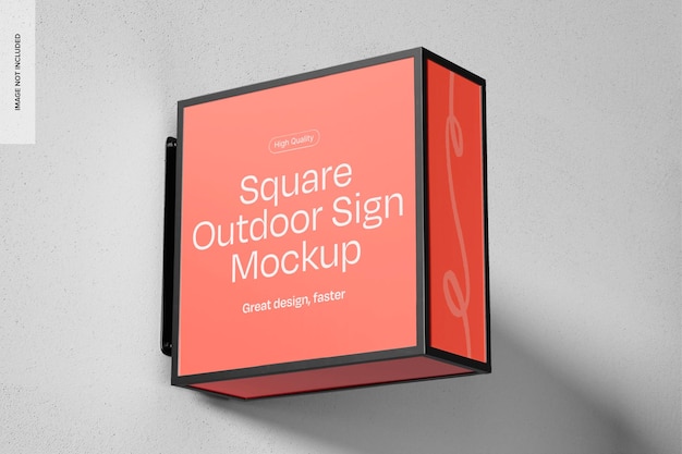 Square Outdoor Sign Mockup – Free Download for Awesome Designs