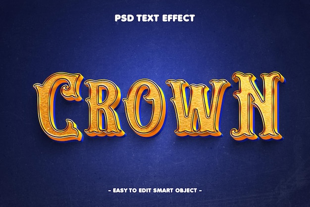 Crown Elegant Gold Text Effect – Free Download