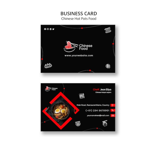 Delicious Chinese Food Business Card – Download Free Stock Photo