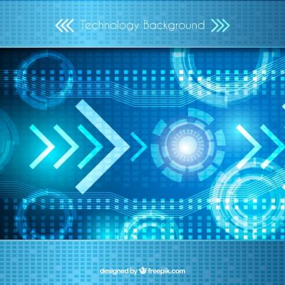 Abstract Tech Blue Background with Shapes – Free Download