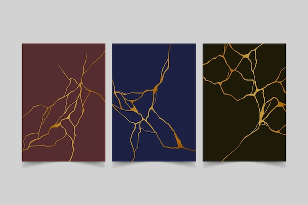 Realistic Kintsugi Cover Collection – Free Download