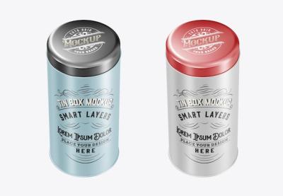 Colored Tea Tin Mockup – Free Download