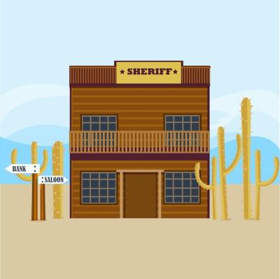 Western Sheriff House Facade Template – Free Download