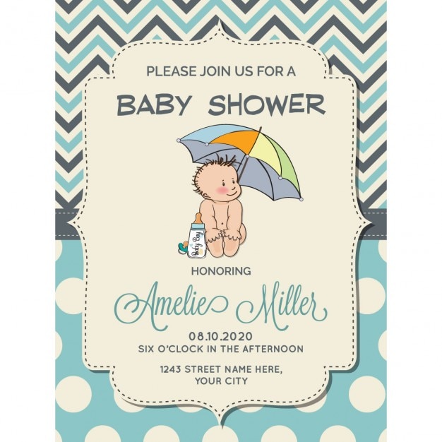 Pretty Baby Shower Invitation Template – Free Download