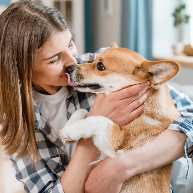 Side View of Dog Kissing Female Owner – Free Stock Photo, Download for Free