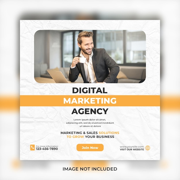 Digital Marketing Social Media Post and Corporate Web Banner Template – Free Download