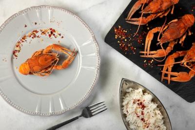 Stunning Top View of Crawfish in Plates – Free Download