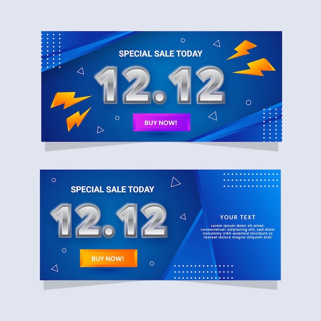 12.12 Sale Horizontal Banners Set – Free Download