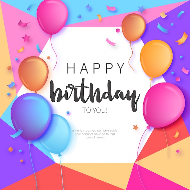 Colorful Birthday Invitation with Balloons – Free Download