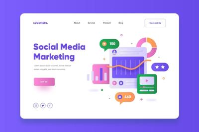 Social Media Marketing Landing Page Template for Free Download