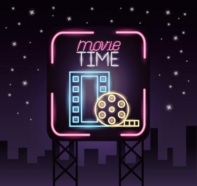 Movie Time Neon Sign – Free Download Stock Photo