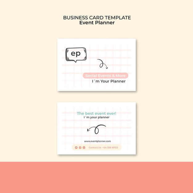 Event Planner Business Card Design Template – Free Download