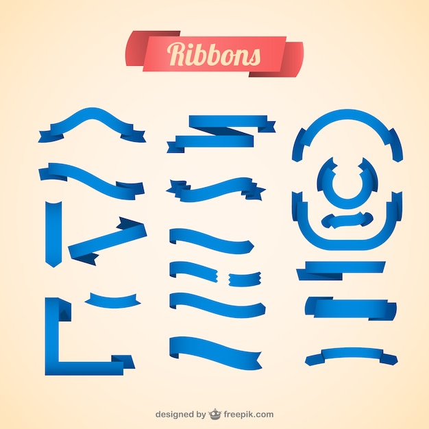 Collection of Beautiful Blue Ribbons – Free Download