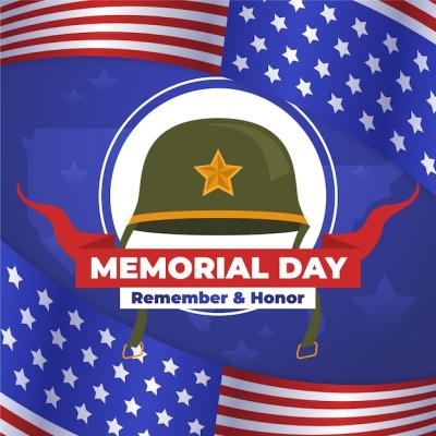 Memorial Day Flat Design Featuring Soldier Helmet – Free Download