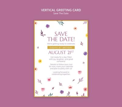 Floral Save the Date Template â Free Download