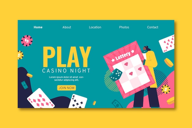 Casino Night and Gambling Landing Page Template – Free to Download