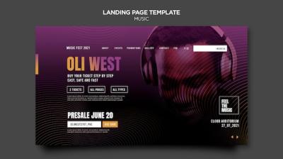 Music Landing Page Web Template – Free Download