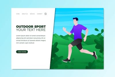 Flat Design Outdoor Sport Template for Landing Pages – Free Download