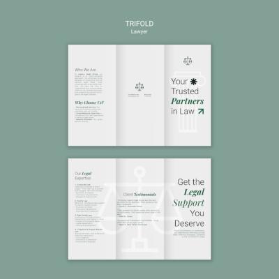 Lawyer Trifold Brochure Template Design – Free Download