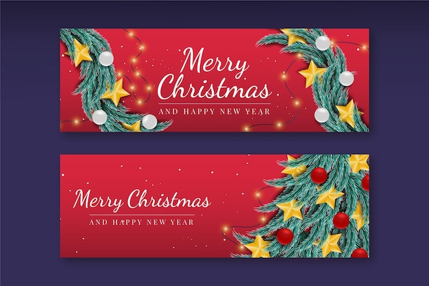 Gradient Christmas Banners Set – Free Download for Stock Photos