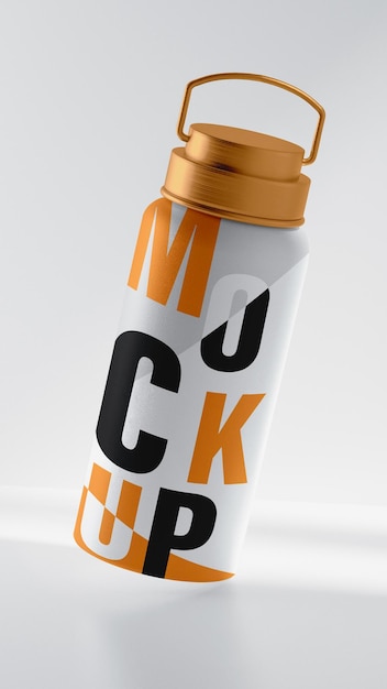 Metal Sports Water Bottle Mockup Design – Free Download